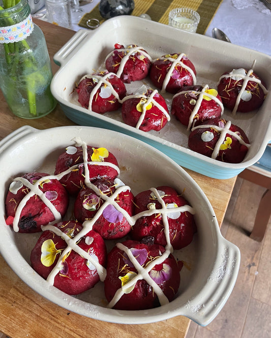 RECIPE: Vegan Beetroot Hot Cross Buns