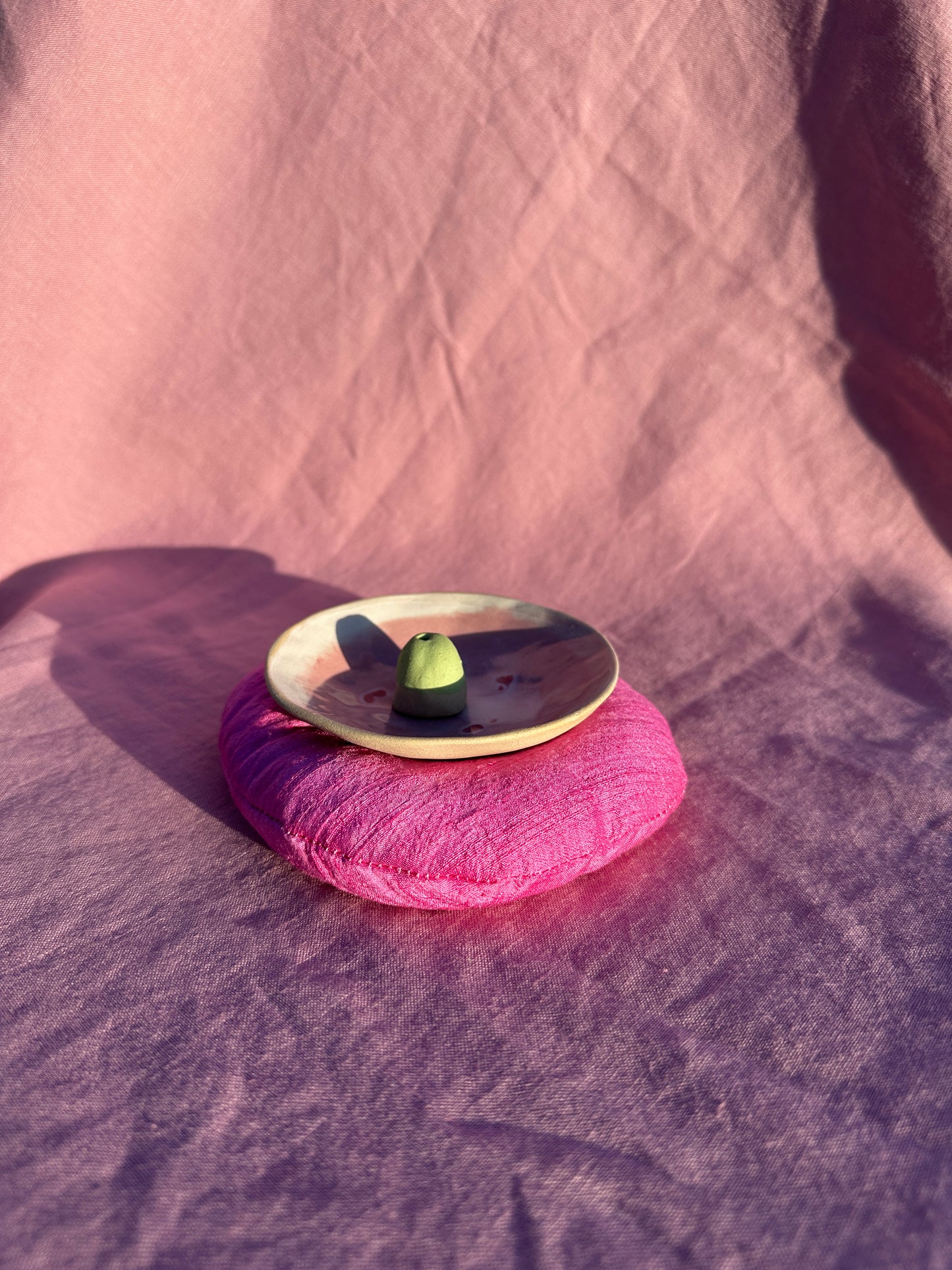 Ceramic Bowl and Incense Holder β Fuschia