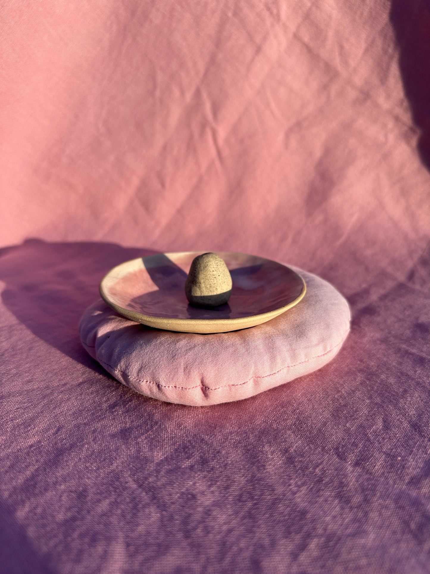 Ceramic Bowl and Incense Holder β Hibiscus