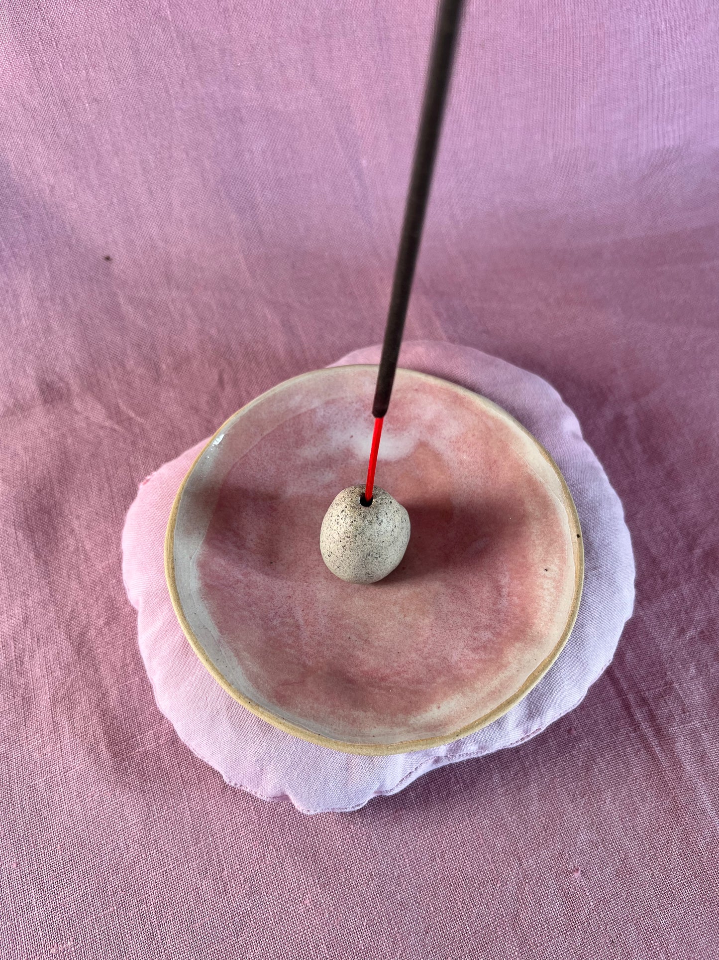 Ceramic Bowl and Incense Holder β Hibiscus