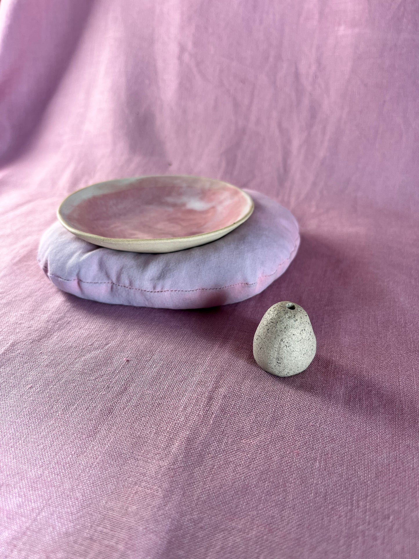 Ceramic Bowl and Incense Holder β Hibiscus