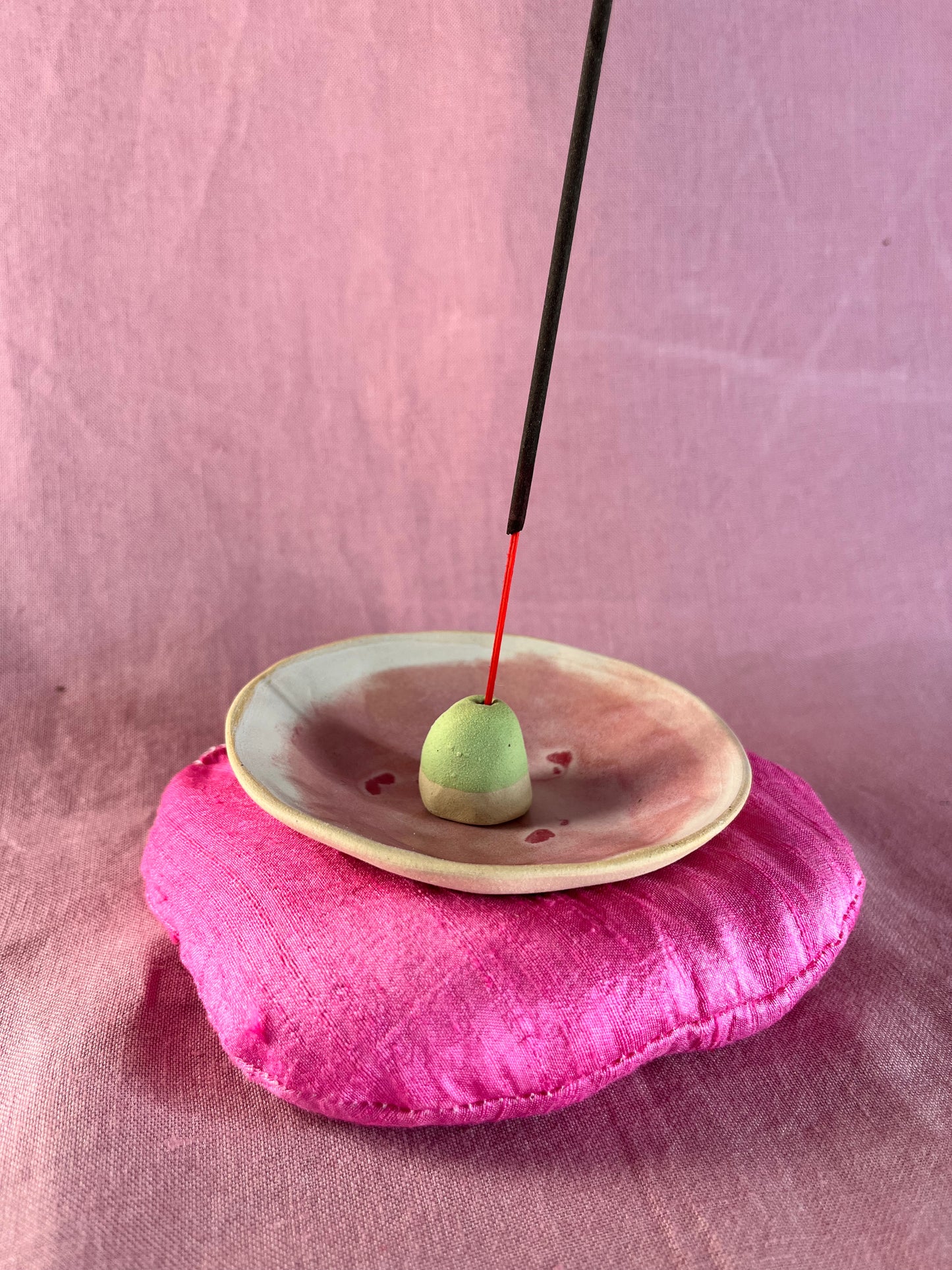 Ceramic Bowl and Incense Holder β Fuschia