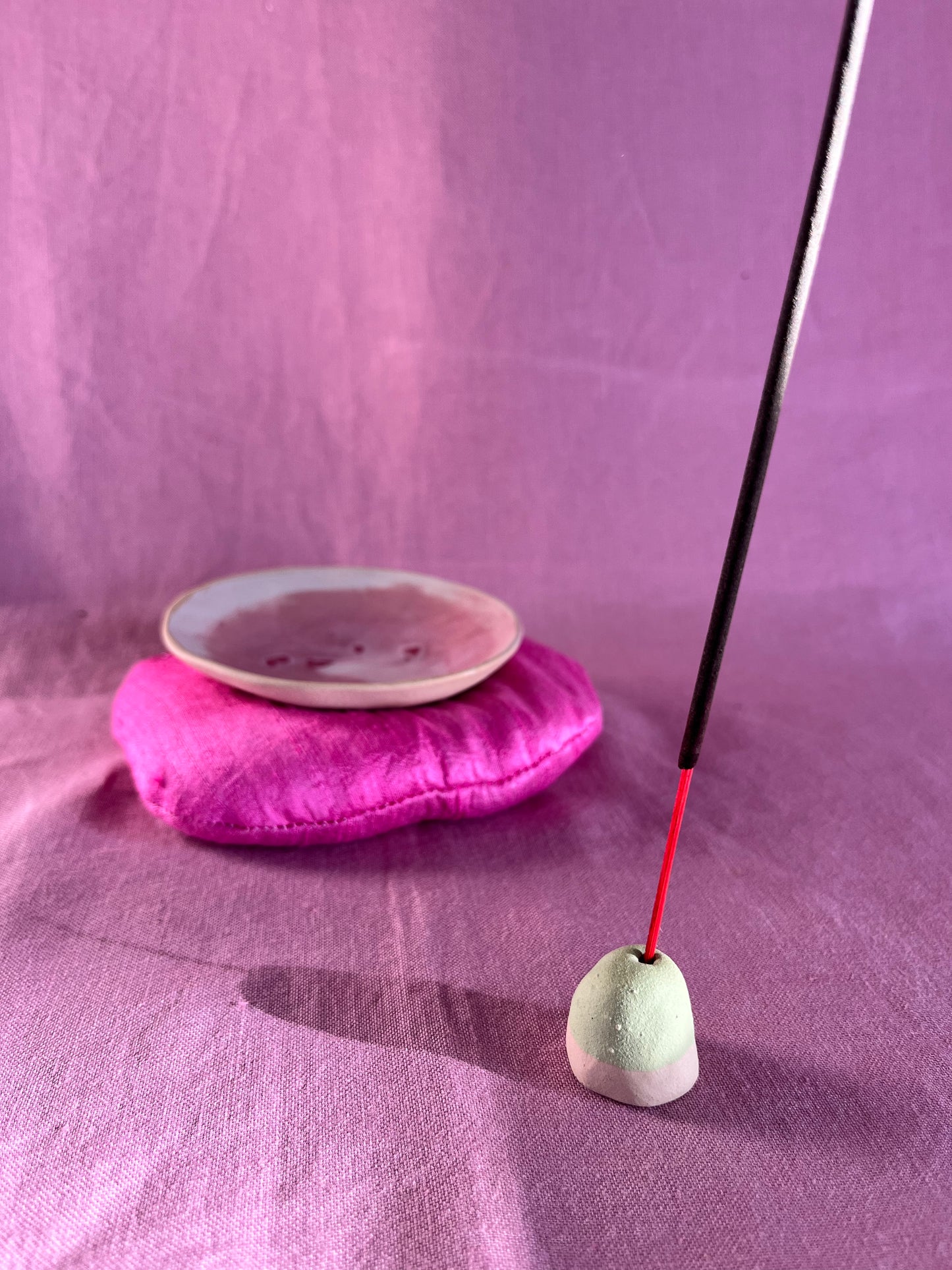 Ceramic Bowl and Incense Holder β Fuschia
