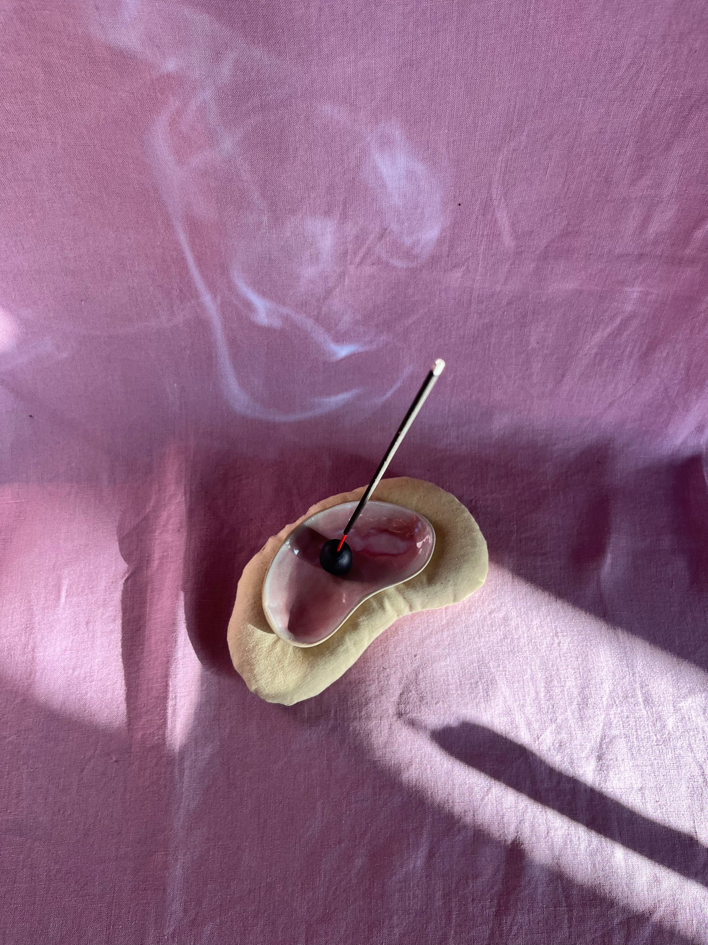 Ceramic Bowl and Incense Holder β Walnut