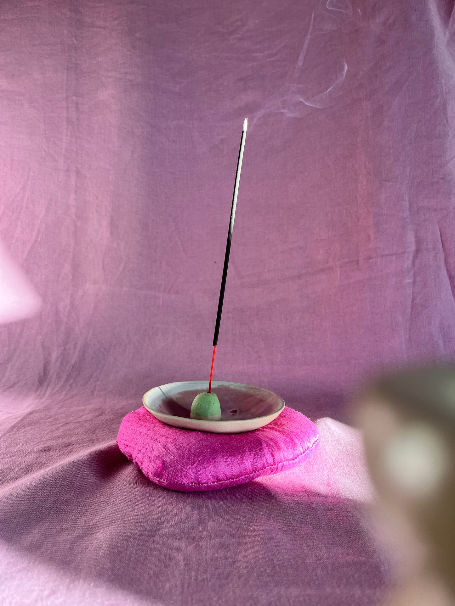 Ceramic Bowl and Incense Holder β Fuschia