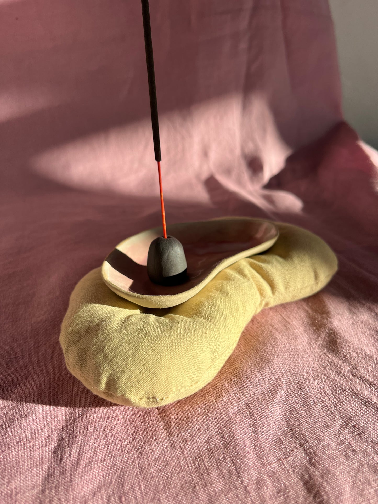 Ceramic Bowl and Incense Holder β Walnut