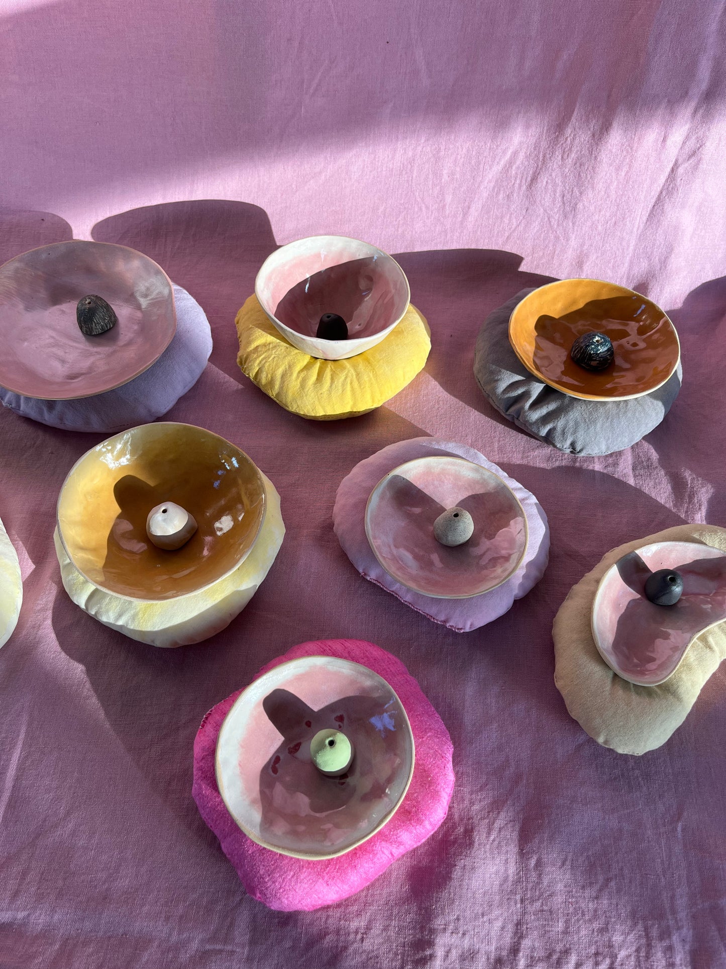 Ceramic Bowl and Incense Holder β Walnut
